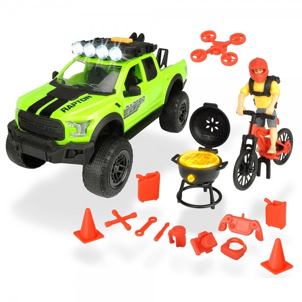 Masina Dickie Toys Playlife Bike Trail Set cu figurina si accesorii