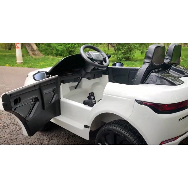 Masinuta electrica cu telecomanda Range Rover Evoque rosu 4x4 scaun piele si roti spuma cauciuc