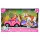 Papusa Simba Evi Love 12 cm Evi Horse Trailer cu masina trailer si calut